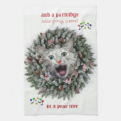 Linge De Cuisine Kitty chante "douze jours de Noël " (Vertical)