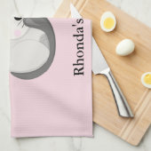 Linge De Cuisine Kitty Chat rose (Quart Plié)