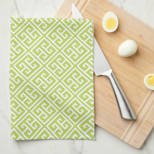 Linge De Cuisine Kiwi Green Motif grec