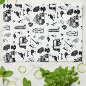 Linge De Cuisine kiwi motif d'été TRANS (Plié)