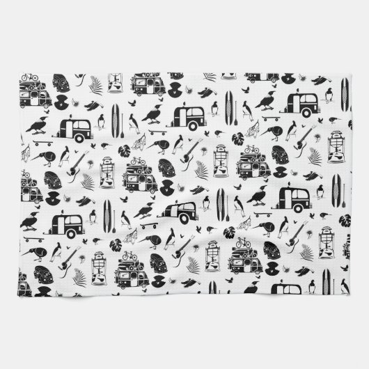 Linge De Cuisine kiwi motif d'été TRANS (Horizontal)