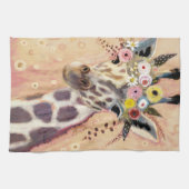 Linge De Cuisine Klimt Giraffe | Orné De Fleurs (Horizontal)