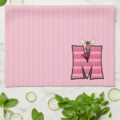 Linge De Cuisine Knit rose pour enfant Imprimer Monogramme Lettre M (Plié)