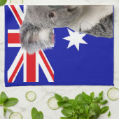 Linge De Cuisine Koala avec fond de drapeau australien (Plié)