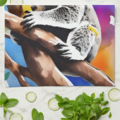 Linge De Cuisine Koala Coloré Éclaboussure Aquarelle, (Plié)
