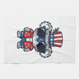 Linge De Cuisine Koala patriotique art vectoriel de style vintage_1