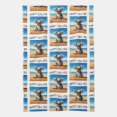 Linge De Cuisine Koala sur une plage de sable Joyeuses Pâques (Vertical)