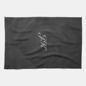 Linge De Cuisine Kohl Black Monogramme personnalisé (Horizontal)