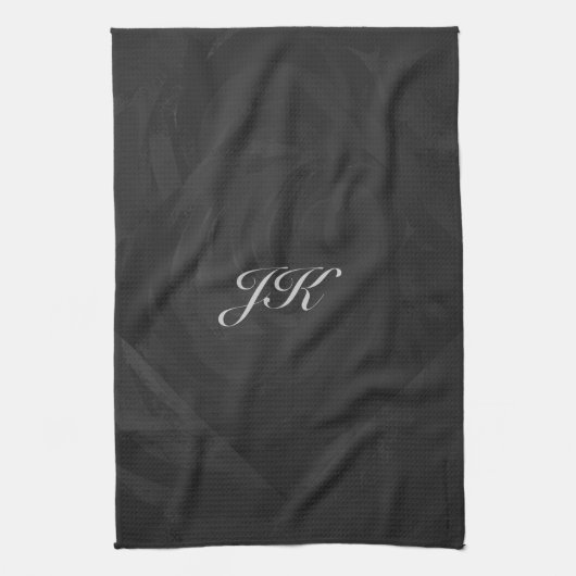 Linge De Cuisine Kohl Black Monogramme personnalisé (Vertical)