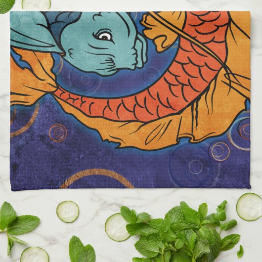 Linge De Cuisine Koi Fish (Plié)