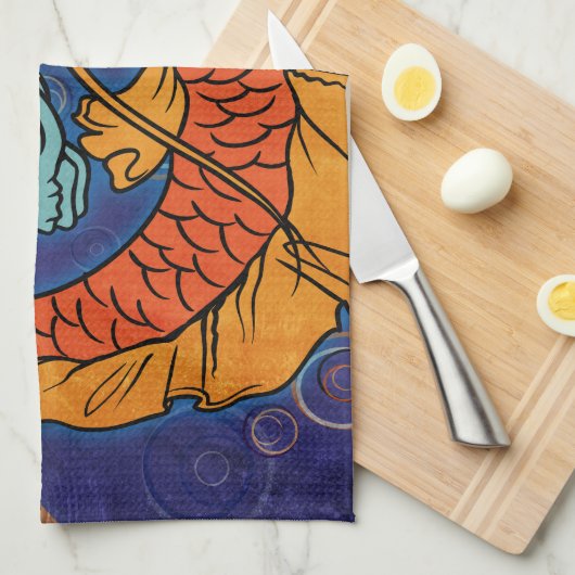 Linge De Cuisine Koi Fish (Quart Plié)