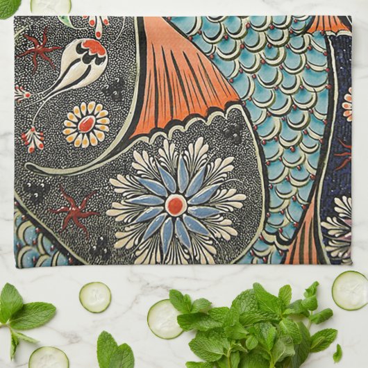 Linge De Cuisine Koi Mosaic (Plié)