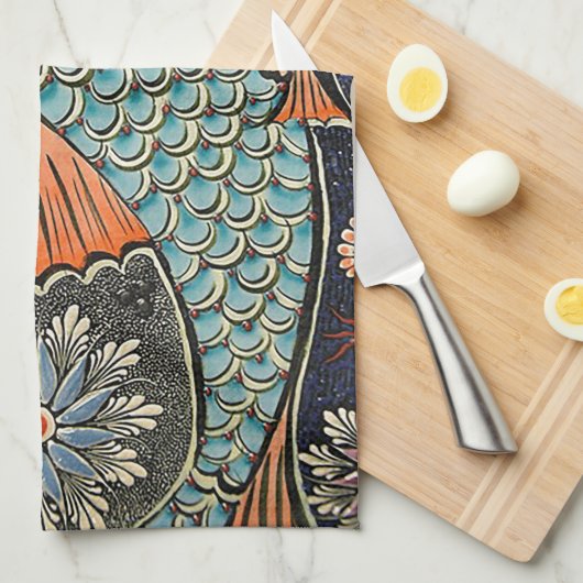 Linge De Cuisine Koi Mosaic (Quart Plié)