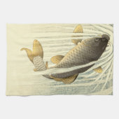 Linge De Cuisine Koi Poisson Japonais Vintage (Horizontal)