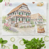 Linge De Cuisine Kougelhopf d’Alsace | French Recipe Tea Towel (Plié)
