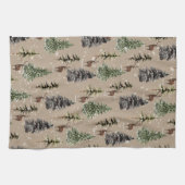 Linge De Cuisine Kraft Natural Winter Woodland Snowy Spruce & Stade (Horizontal)