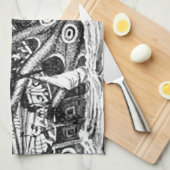 Linge De Cuisine Kraken/poulpe Eatting un bateau de pirate, (Quart Plié)