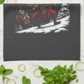 Linge De Cuisine Krampus arrive à Town Krampus Noël (Plié)