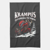 Linge De Cuisine Krampus arrive à Town Krampus Noël (Vertical)