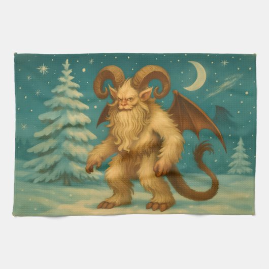 Linge De Cuisine Krampus vieilli (Horizontal)