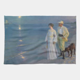 Linge De Cuisine Kroyer - L'artiste et sa femme sur la plage