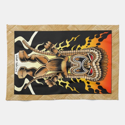 Linge De Cuisine Ku, Dieu hawaïen de Tiki (Horizontal)