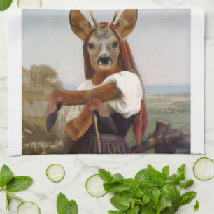 Linge De Cuisine La bergère des cerfs les plus sèches de Bouguereau