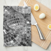 Linge De Cuisine La boule de disco ornemente la photo noire et (Quart Plié)