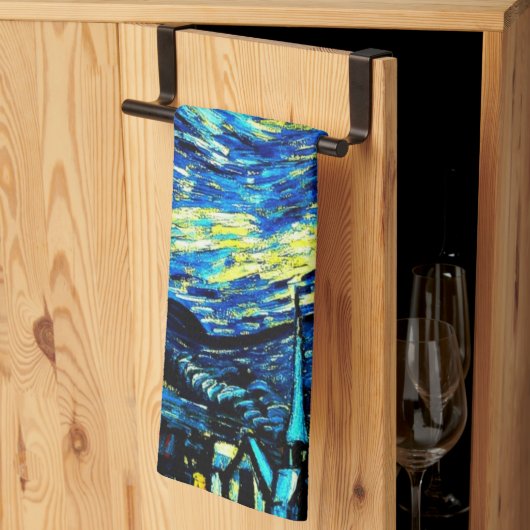 Linge De Cuisine La célèbre nuit étoilée de Van Gogh (Pliage en tiers)