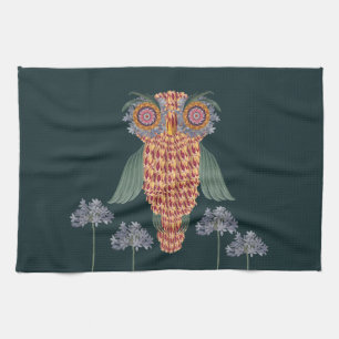 Linge De Cuisine La chouette de sagesse et de fleurs