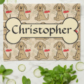 Linge De Cuisine La conception graphique de chiot Brown (Plié)