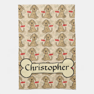 Linge De Cuisine La conception graphique de chiot Brown