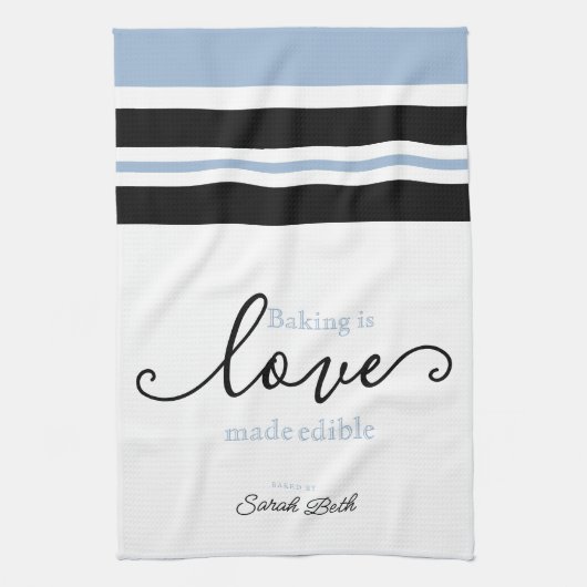 Linge De Cuisine La cuisson est Love Made comestible Classy Script  (Vertical)
