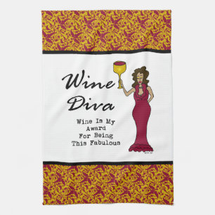 Linge De Cuisine La diva "vin de vin est ma récompense pour être