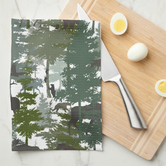 Linge De Cuisine La faune forestière (Quart Plié)