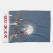 Linge De Cuisine La faune hivernale de Noël avec Lune (Horizontal)