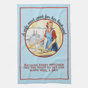 Linge De Cuisine La femme Vintage amusante des années 1950 doit cu