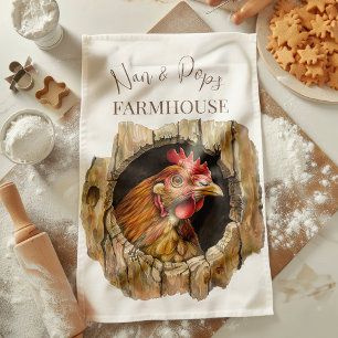Linge De Cuisine La ferme mignonne de Nan & Pop's avec son poulet d