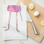 Linge De Cuisine La Figure Armorée Rouge Demande Du Chocolat (Quart Plié)