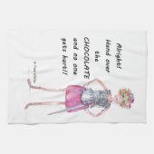 Linge De Cuisine La Figure Armorée Rouge Demande Du Chocolat (Horizontal)