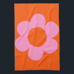 Linge De Cuisine La Fleur 01 Retro Floral Orange Pink Preppy Flower<br><div class="desc">Abstract Retro Floral Print - La Fleur - Orange And Pink.</div>