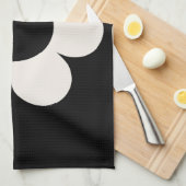 Linge De Cuisine La Fleur 06 Florale Rétro Fleur Noir Et Blanc (Quart Plié)