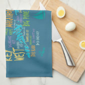 Linge De Cuisine La Floride verrouille la carte d'amusement des (Quart Plié)