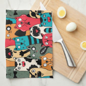 Linge De Cuisine La foule de chats (Quart Plié)