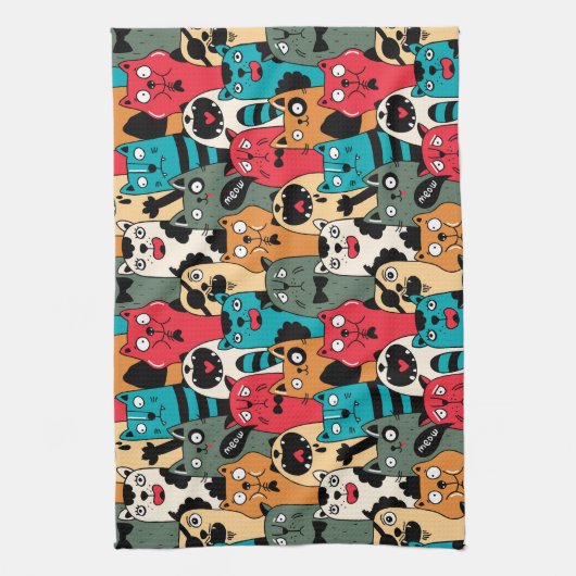 Linge De Cuisine La foule de chats (Vertical)