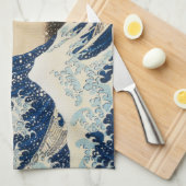 Linge De Cuisine La Grande Vague au large de Kanagawa par Hokusai (Quart Plié)