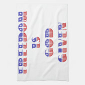 Linge De Cuisine La liberté est Dieu donné, blanc rouge et bleu (Vertical)