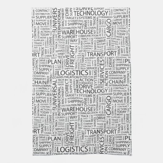 Linge De Cuisine La LOGISTIQUE modèle avec des mots (Vertical)