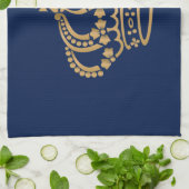 Linge De Cuisine La luxueuse Gold Crown Navy (Plié)