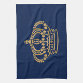 Linge De Cuisine La luxueuse Gold Crown Navy (Vertical)